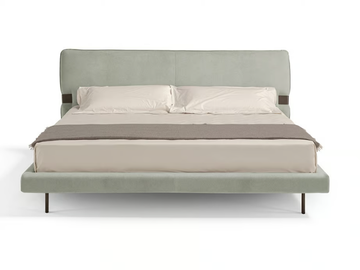 NEL - Fabric double bed with upholstered headboard by Max Divani - view 2